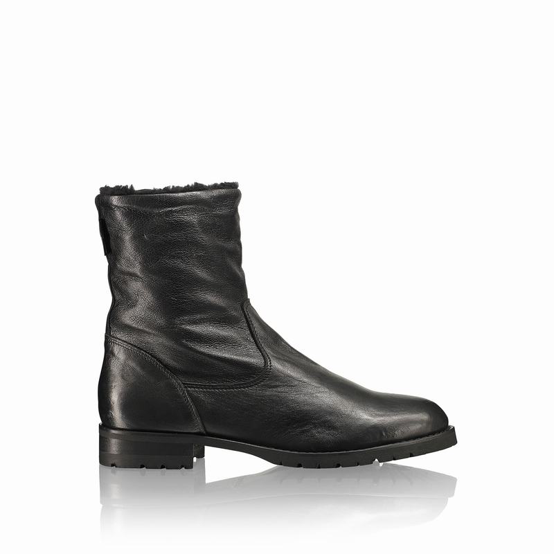 Russell & Bromley Teddy Faux-Wool Lined Boots Womens Black [MYI7165UB]